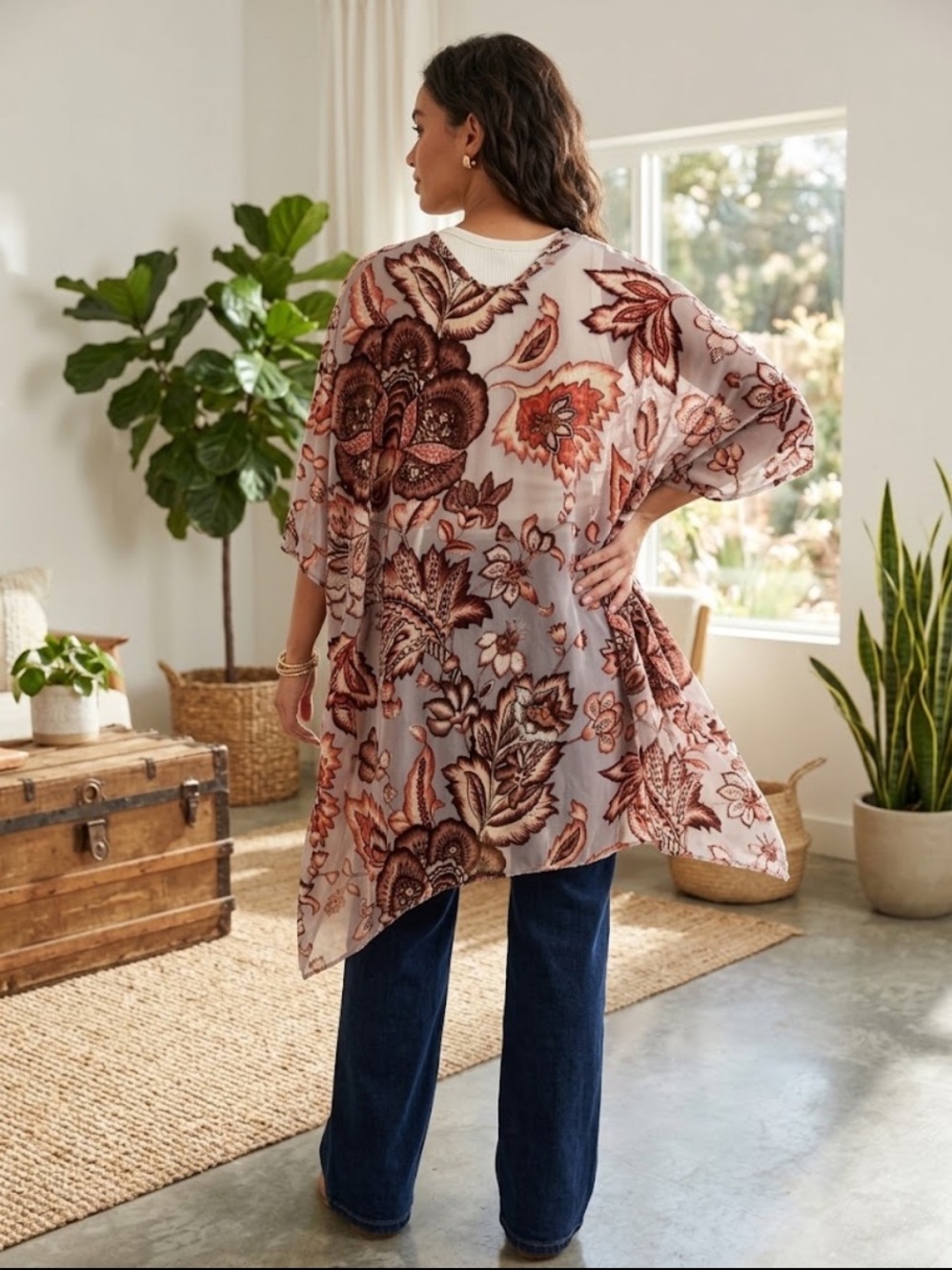 66. World Market Velvet Floral
Burnout Sheer Kimono
Cardigan One Size